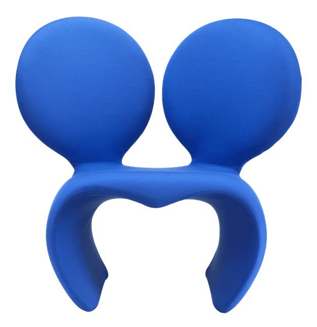 Fotel z uszami Miki Don't F**K With The Mouse (fabric) niebieski