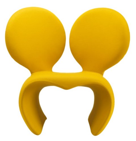 Fotel z uszami Miki Don't F**K With The Mouse (fabric) żółty