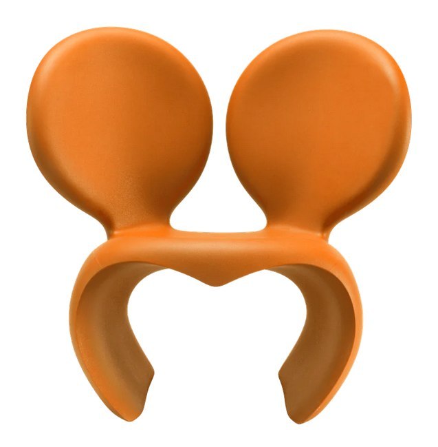 Fotel z uszami Miki Don't F**K With The Mouse pomarańczowy