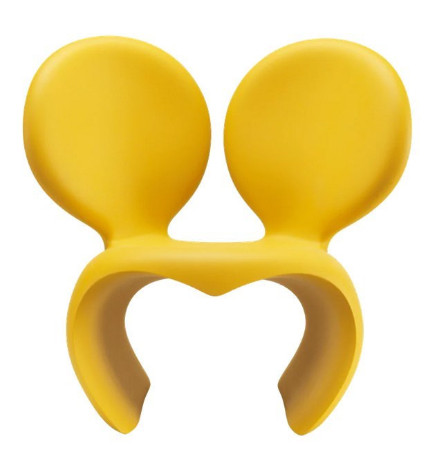 Fotel z uszami Miki Don't F**K With The Mouse żółty