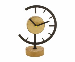 Zegar stołowy na nóżce drewno metal MODERN