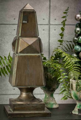 Obelisk dekoracyjny na stopce metalowy LALIS brązowy
