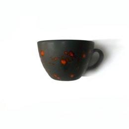 Bloom: Filiżanka porcelanowa czarna w czerwone kropki 285 ml