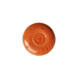 Dahlia: Spodek porcelanowy pomarańczowy do cappuccino 16 cm