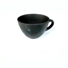 Flora: Filiżanka do cappuccino czarna w niebieskie kropki 285 ml