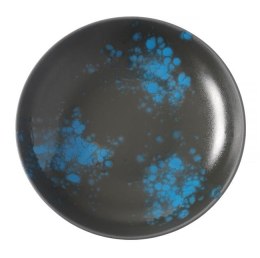 Flora: Talerz płytki obiadowy nakrapiany czarno-niebieski 26 cm
