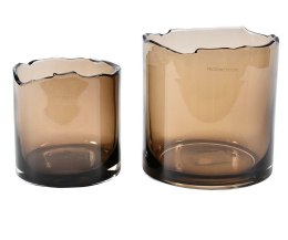Lampion / wazon szklany prosty beżowy TOPAZ 1
