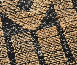 Dywan czarny bawełniany z jutowym wzorem 160x240 cm EcoEtno 18A