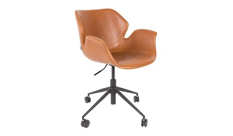Krzesło biurowe w kolorze brązowym NIKKI