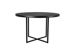 Stół okrągły z blatem w jodełkę CLASS ⌀ 120 cm czarny