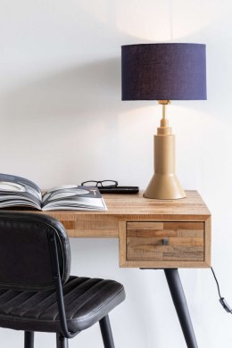 Lampa stołowa z abażurem CIRILLO ciemnoniebieska