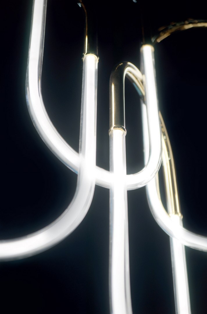 Żyrandol nowoczesny 5-punktowy OLIVIA LED złoto-biały