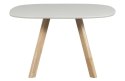 Stół jesion z jasnoszarym blatem TABLO Square leg 130x130 cm