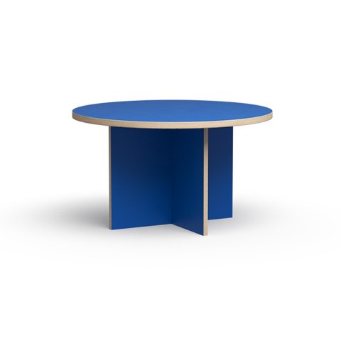 Stół jadalniany okrągły 130 cm niebieski