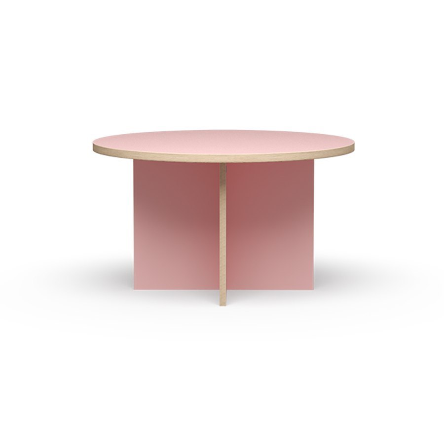 Stół jadalniany okrągły 130 cm różowy