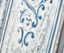 Decor ścienny prostokąt biało-niebieski z ornamentami Vintage 18