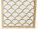 Lustro ze wzorem / panel dekoracyjny złoty CASABLANCA łuski 120x51 cm