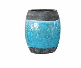 Donica ceramiczna szaro-turkusowa cracle Azzurro II B