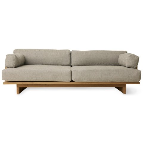 Sofa OUTDOOR z drewna tekowego z poduchami natural