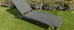 MEMPIS leżak ogrodowy / tarasowy aluminium z siatką