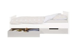 Zestaw dwóch szuflad drewnianych do łóżka biel JADE