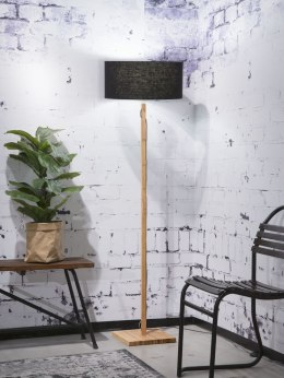 Lampa podłogowa bambusowa z czarnym abażurem Fuji