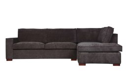 Sofa narożna tapicerowana prawa ciemnoszraThomas