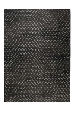 Dywan zewnętrzny w białą kratę czarny CROSSLEY 170X240