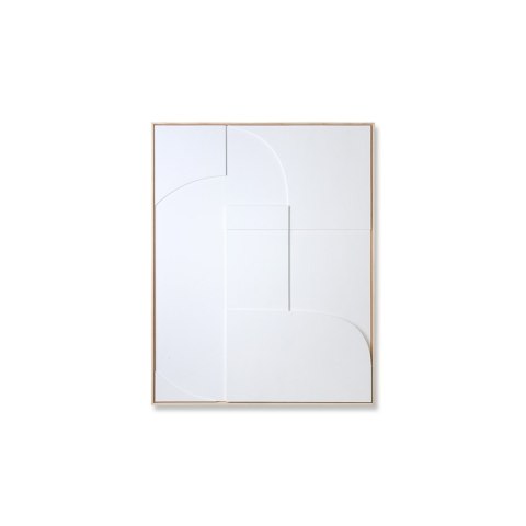 Obraz relief w drewnianej ramie biały A 60x80