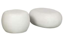 Stolik kawowy z gliny w organicznym kształcie biały