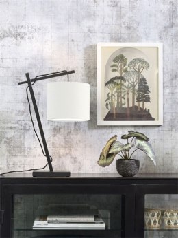 Lampa biurkowa żuraw czarna z białym abażurem ANDES