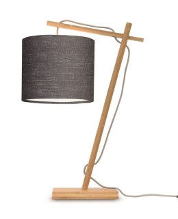 Lampa biurkowa żuraw z lnianym abażurem grafitowa ANDES