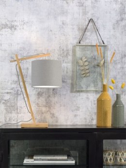 Lampa biurkowa żuraw z lnianym abażurem szara ANDES