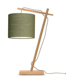 Lampa biurkowa żuraw z lnianym abażurem zielona ANDES
