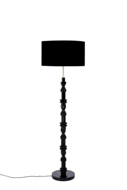 Lampa podłogowa metalowa z walcowatym abażurem czarna TOTEM