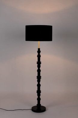 Lampa podłogowa metalowa z walcowatym abażurem czarna TOTEM