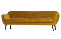 Sofa 4-osobowa welurowa musztardowa ROCCO XL 230 cm