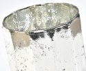 Lampion szklany żłobiony srebrny błyszczący Barok old 1A M