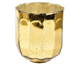 Lampion szklany żłobiony złoty błyszczący Barok old 1A M