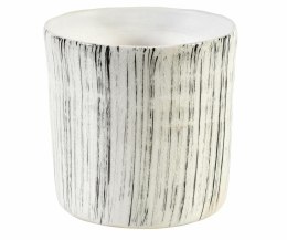 Osłonka ceramiczna prosta biało-czarna Etno 3 szt.