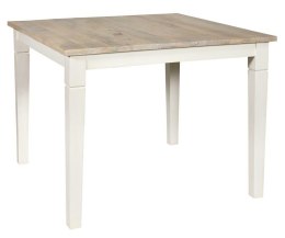 Stół kwadratowy drewniany z białymi nogami Bristol 100x100