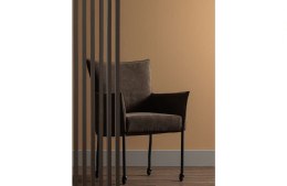Krzesło z kółkami tapicerowane brązowe EZRA