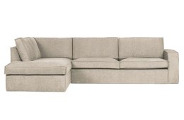 Sofa narożna lewa tapicerowana z poduszką natural THOMAS