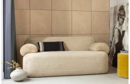 Sofa 2-osobowa tapicerowana sztuczne futro natural JOLIE