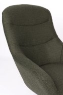 Fotel z tkaniny supełkowej na metalowej nodze leśna zieleń YETI