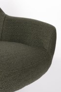 Fotel z tkaniny supełkowej na metalowej nodze leśna zieleń YETI