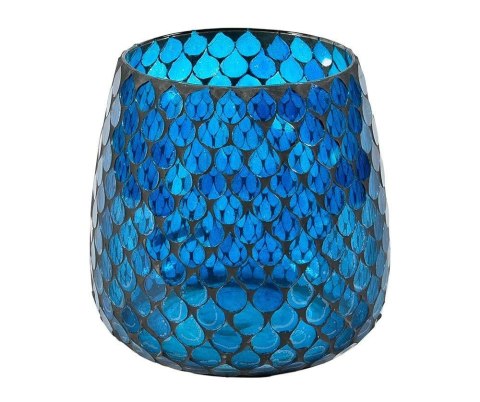 Lampion szklany łuska witraż błękitny Spring 8B M