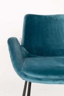 Fotel aksamitny w kolorze morskim BRIT