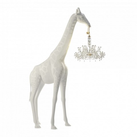 Lampa stojąca żyrafa biała / rzeźba XXL Giraffe in Love