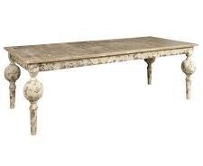 Stół z drewna sosnowego vintage długi Grigio 229x99